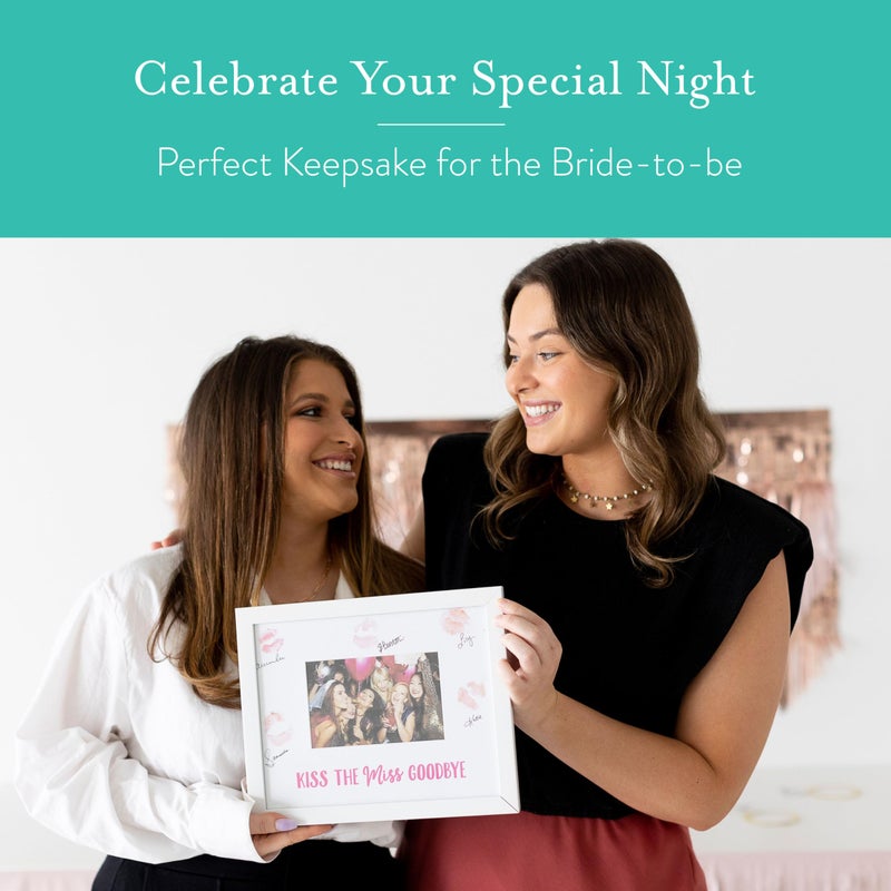 Kate & Milo Bachelorette Signature Frame, Guest Book Alternative for Bachelorette Party, Bride-To-Be Keepsake Photo Frame with Lipstick Signatures, 4x6 Picture Display, White - Image 4